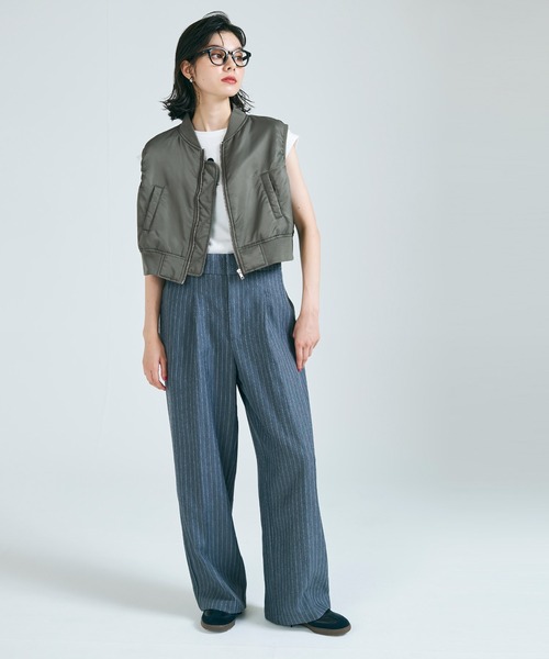 coca（coca）（コカ）の「MA-1ノースリーブジャケット（MA-1・レディース・ブラック/カーキ・ONE SIZE）」の8枚目の写真