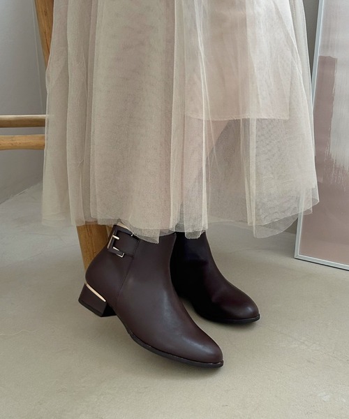 WA ORiental TRaffic（ダブルエーオリエンタルトラフィック）の「バックルベルトショートブーツ 42402（ブーツ・レディース・ベージュ/ブラック/ブラウン・LL/L/M/S/SS/3L）」の17枚目の写真