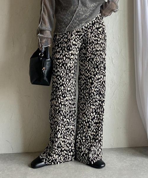 ゴートゥハリウッド レオパード ワイドパンツ サイズ01 Kotoe パンツ レディース レオパード ひょう柄 ロング丈 ワイド