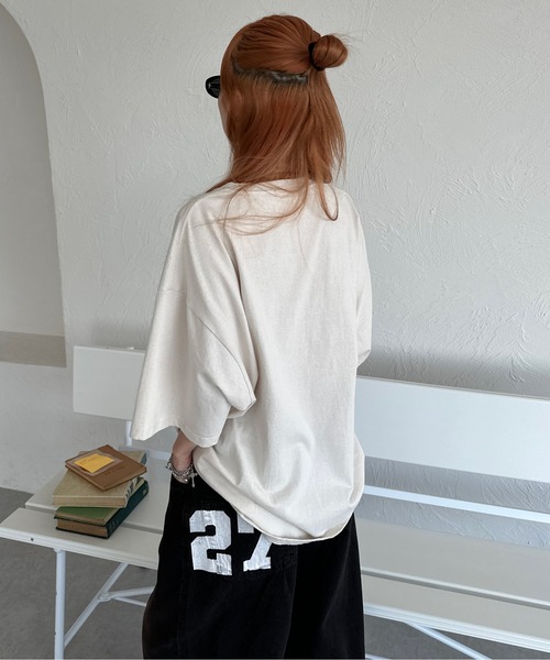 sedacle（セダクル）の「デニムスターアップリケT（Tシャツ/カットソー・メンズ・チャコールグレー/ブラウン/アイボリー・LARGE/SMALL/MEDIUM）」の6枚目の写真