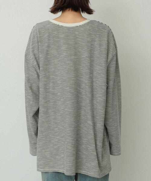 SENSE OF PLACE by URBAN RESEARCH（センスオブプレイスバイアーバンリサーチ）の「シアーボーダールーズトップ（Tシャツ/カットソー・レディース・ブラウン系その他/ホワイト系その他/グレー系その他・ONE）」の10枚目の写真