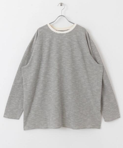 SENSE OF PLACE by URBAN RESEARCH（センスオブプレイスバイアーバンリサーチ）の「シアーボーダールーズトップ（Tシャツ/カットソー・レディース・ブラウン系その他/ホワイト系その他/グレー系その他・ONE）」の11枚目の写真