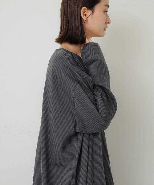 SENSE OF PLACE by URBAN RESEARCH（センスオブプレイスバイアーバンリサーチ）の「シアーボーダールーズトップ（Tシャツ/カットソー・レディース・ブラウン系その他/ホワイト系その他/グレー系その他・ONE）」の14枚目の写真