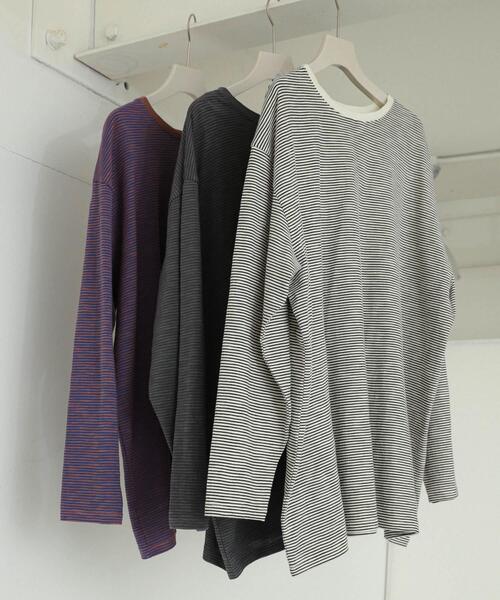 SENSE OF PLACE by URBAN RESEARCH（センスオブプレイスバイアーバンリサーチ）の「シアーボーダールーズトップ（Tシャツ/カットソー・レディース・ブラウン系その他/ホワイト系その他/グレー系その他・ONE）」の18枚目の写真