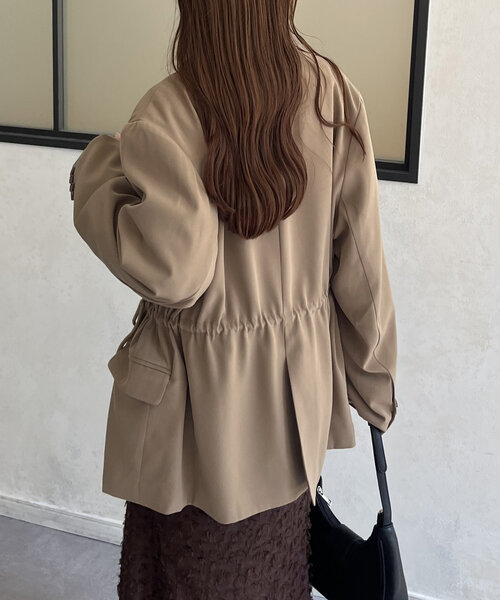 Thevon（ゼボン）の「ウエストドロストテーラードジャケット（テーラードジャケット・レディース・ネイビー/ベージュ/ブラウン・FREE）」の14枚目の写真