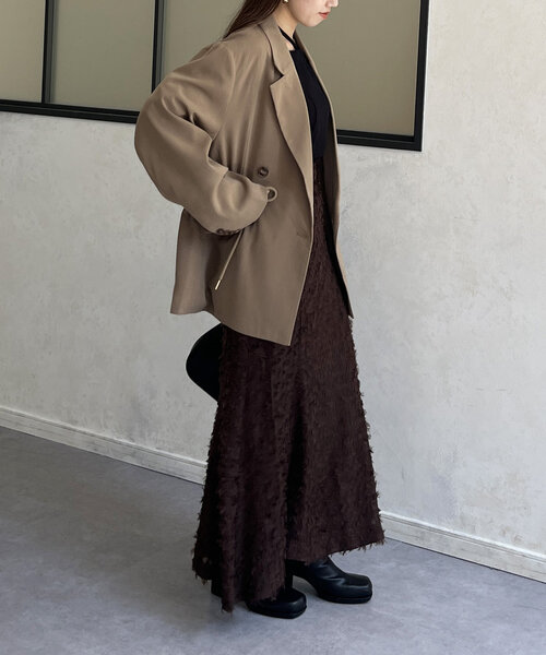 Thevon（ゼボン）の「ウエストドロストテーラードジャケット（テーラードジャケット・レディース・ネイビー/ベージュ/ブラウン・FREE）」の18枚目の写真