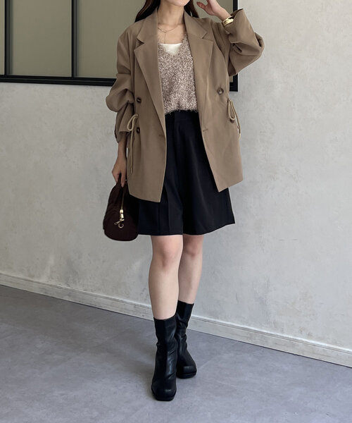 Thevon（ゼボン）の「ウエストドロストテーラードジャケット（テーラードジャケット・レディース・ネイビー/ベージュ/ブラウン・FREE）」の20枚目の写真