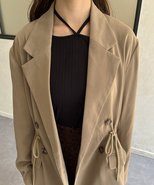 Thevon（ゼボン）の「ウエストドロストテーラードジャケット（テーラードジャケット・レディース・ネイビー/ベージュ/ブラウン・FREE）」の22枚目の写真