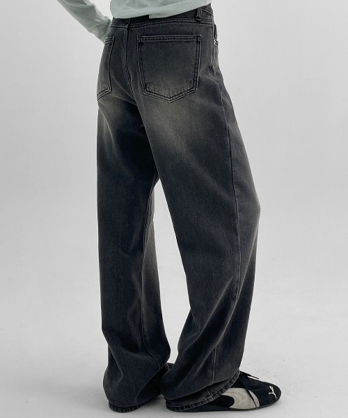 BLACKUP（ブラックアップ）の「[B-DENIM] ESSENTIAL WIDE 029（デニムパンツ・レディース・ブラック/ブルー・LARGE/SMALL/MEDIUM）」の10枚目の写真