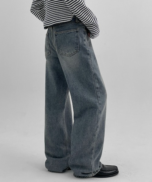 BLACKUP（ブラックアップ）の「[B-DENIM] ESSENTIAL WIDE 029（デニムパンツ・レディース・ブラック/ブルー・LARGE/SMALL/MEDIUM）」の17枚目の写真