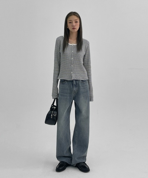 BLACKUP（ブラックアップ）の「[B-DENIM] ESSENTIAL WIDE 029（デニムパンツ・レディース・ブラック/ブルー・LARGE/SMALL/MEDIUM）」の12枚目の写真