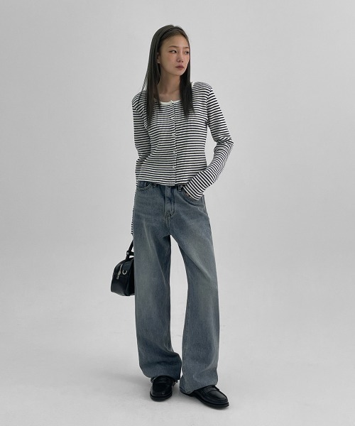 BLACKUP（ブラックアップ）の「[B-DENIM] ESSENTIAL WIDE 029（デニムパンツ・レディース・ブラック/ブルー・LARGE/SMALL/MEDIUM）」の13枚目の写真