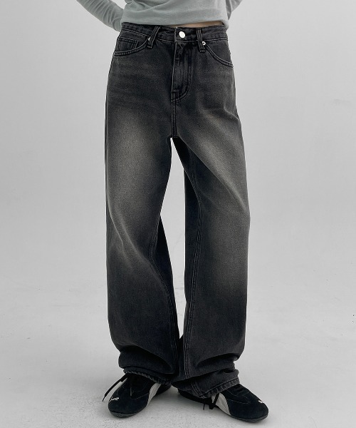 完売38Midlize Wide Black Denimブラックデニム