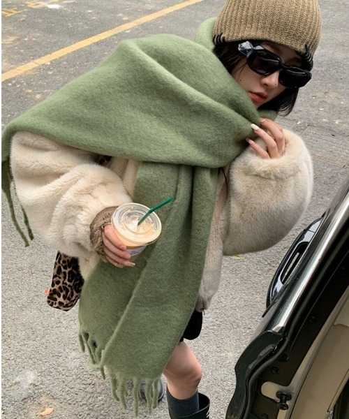 REBALANCE（リバランス）の「ボリュームフリンジマフラー（マフラー・レディース・K/J/I/H/A/G/F/E/D/C/B/L・ONE SIZE）」の11枚目の写真