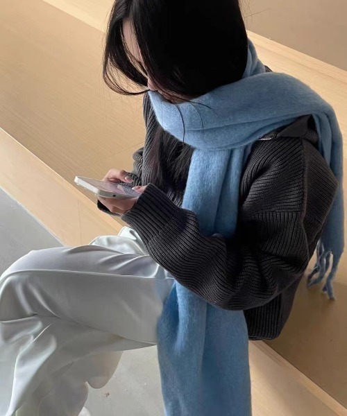 REBALANCE（リバランス）の「ボリュームフリンジマフラー（マフラー・レディース・K/J/I/H/A/G/F/E/D/C/B/L・ONE SIZE）」の16枚目の写真