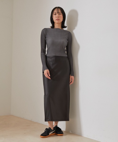 NERGY（ナージー）の「【Skin Protect】近赤外線＆UV＆静電気防止 リブニットプルオーバー（ニット/セーター・レディース・ベージュ/スミクロ/グレー・FREE）」の6枚目の写真