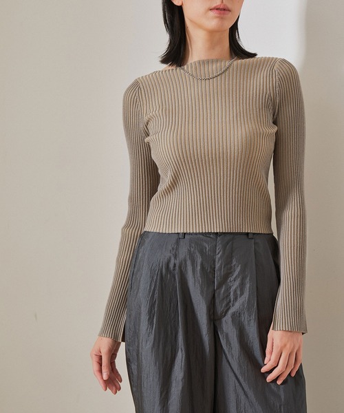 NERGY（ナージー）の「【Skin Protect】近赤外線＆UV＆静電気防止 リブニットプルオーバー（ニット/セーター・レディース・ベージュ/スミクロ/グレー・FREE）」の11枚目の写真