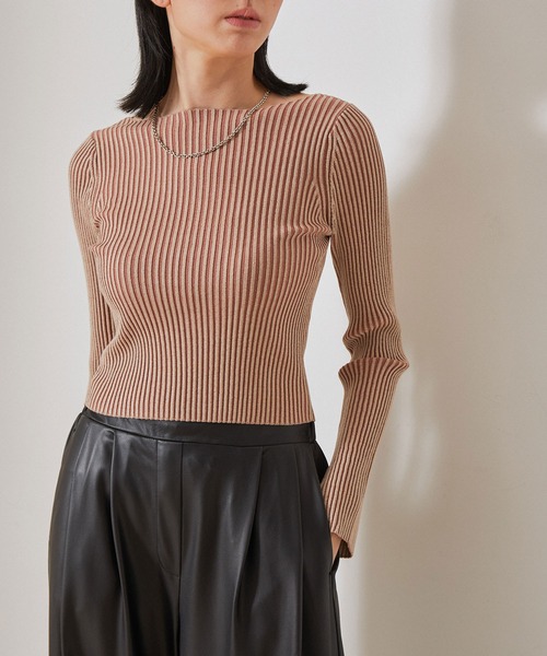 NERGY（ナージー）の「【Skin Protect】近赤外線＆UV＆静電気防止 リブニットプルオーバー（ニット/セーター・レディース・ベージュ/スミクロ/グレー・FREE）」の12枚目の写真