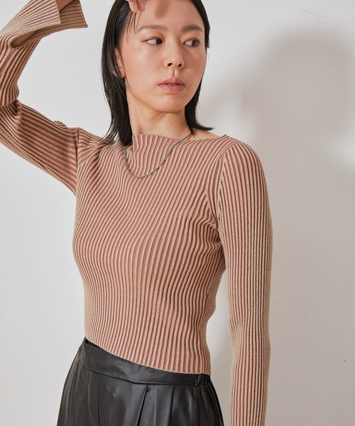 NERGY（ナージー）の「【Skin Protect】近赤外線＆UV＆静電気防止 リブニットプルオーバー（ニット/セーター・レディース・ベージュ/スミクロ/グレー・FREE）」の13枚目の写真