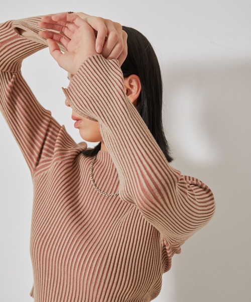 NERGY（ナージー）の「【Skin Protect】近赤外線＆UV＆静電気防止 リブニットプルオーバー（ニット/セーター・レディース・ベージュ/スミクロ/グレー・FREE）」の16枚目の写真