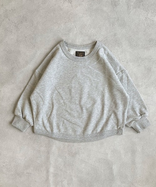 Life Support Products（ライフサポートプロダクツ）の「スウェートﾞ裏毛裾ラウンドトレーナー（スウェット・キッズ・キナリ/チャコール/グリーン/オフホワイト/杢グレー/ブラック・100/110/120/130/140/150/80/90/95）」の4枚目の写真