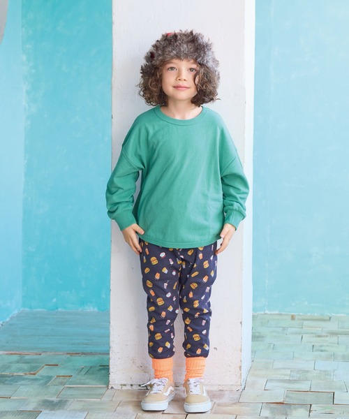 Life Support Products（ライフサポートプロダクツ）の「スウェートﾞ裏毛裾ラウンドトレーナー（スウェット・キッズ・キナリ/チャコール/グリーン/オフホワイト/杢グレー/ブラック・100/110/120/130/140/150/80/90/95）」の10枚目の写真