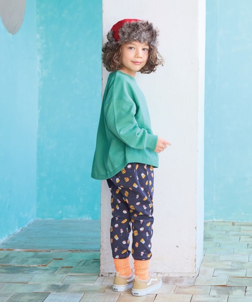 Life Support Products（ライフサポートプロダクツ）の「スウェートﾞ裏毛裾ラウンドトレーナー（スウェット・キッズ・キナリ/チャコール/グリーン/オフホワイト/杢グレー/ブラック・100/110/120/130/140/150/80/90/95）」の11枚目の写真