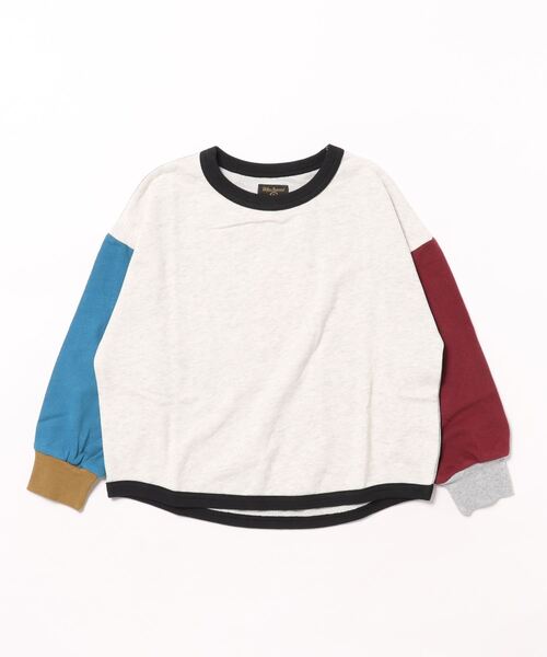 Life Support Products（ライフサポートプロダクツ）の「スウェートﾞ裏毛裾ラウンドトレーナー（スウェット・キッズ・キナリ/チャコール/グリーン/オフホワイト/杢グレー/ブラック・100/110/120/130/140/150/80/90/95）」の9枚目の写真