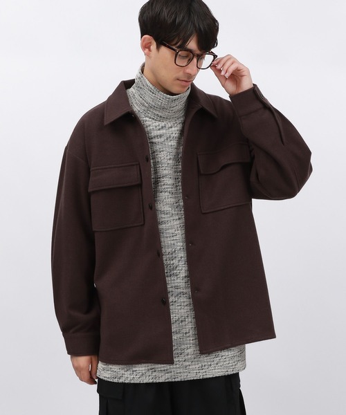 LAKOLE（ラコレ）の「ウーリーテックCPOシャツジャケット / 116725（ブルゾン・メンズ・ブラック/オフホワイト/ブラウン/グリーン・MEDIUM/LARGE/X-LARGE）」の3枚目の写真