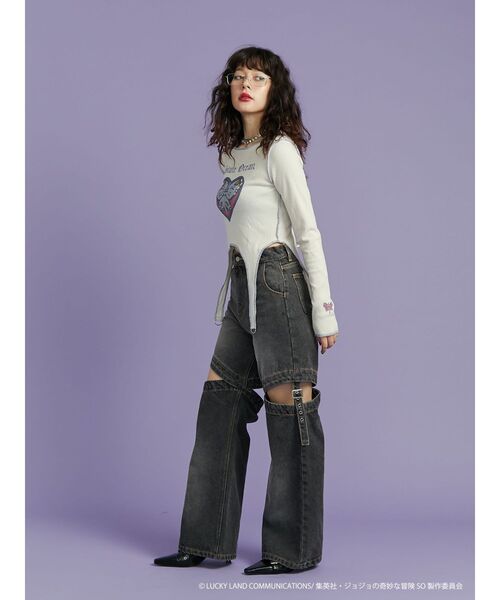 jouetie（ジュエティ）の「【ジョジョの奇妙な冒険 ストーンオーシャン】ガーターフィットTシャツ（Tシャツ/カットソー・レディース・ブラック/オフホワイト/ブルー・MEDIUM）」の18枚目の写真