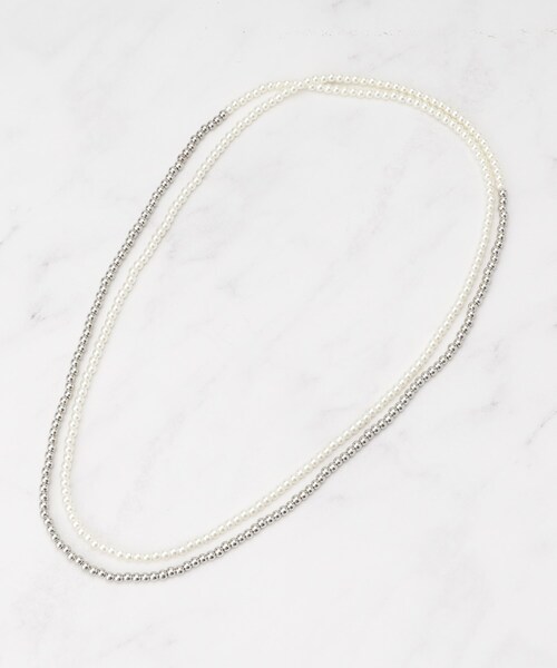 SHOO・LA・RUE(シューラルー)の「◆メッキ玉フェイクパールネックレス(ネックレス・レディース・シルバー/ゴールド・00)」の1枚目の写真