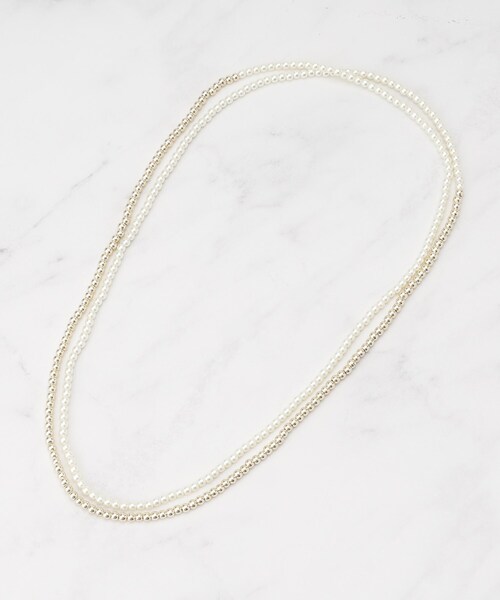 SHOO・LA・RUE(シューラルー)の「◆メッキ玉フェイクパールネックレス(ネックレス・レディース・シルバー/ゴールド・00)」の2枚目の写真