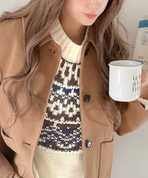 classicalelf(クラシカルエルフ)の「レトロ感が可愛い!ノルディック求心柄ニットセーター(長袖)(ニット/セーター・レディース・チャコール/アイボリー・MEDIUM/LARGE/X-LARGE/SMALL)」の20枚目の写真