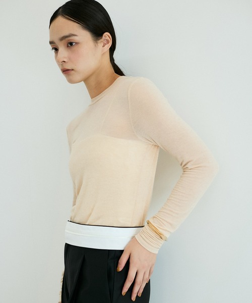 【セール】【洗える】ウール混ウォッシャブルベアロンT（Tシャツ/カットソー）｜ADAM ET ROPE'（アダムエロペ）