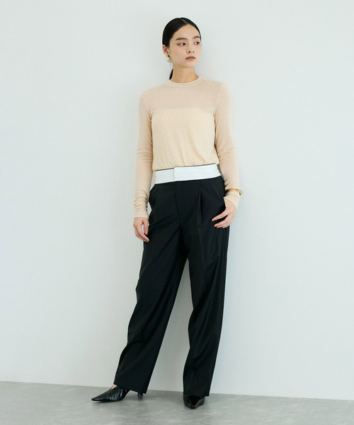 ADAM ET ROPE'(アダムエロペ)の「【洗える】ウール混ウォッシャブルベアロンT(Tシャツ/カットソー・レディース・ブラック/ベージュ/ホワイト・FREE)」の8枚目の写真