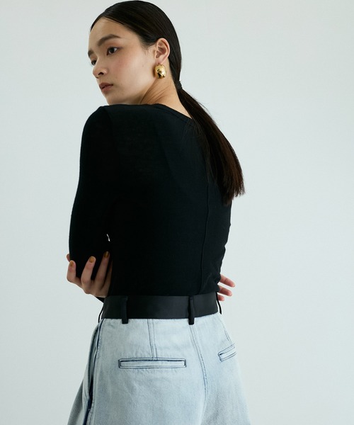 ADAM ET ROPE'(アダムエロペ)の「【洗える】ウール混ウォッシャブルベアロンT(Tシャツ/カットソー・レディース・ブラック/ベージュ/ホワイト・FREE)」の11枚目の写真