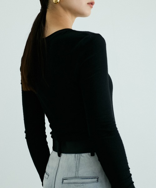 ADAM ET ROPE'(アダムエロペ)の「【洗える】ウール混ウォッシャブルベアロンT(Tシャツ/カットソー・レディース・ブラック/ベージュ/ホワイト・FREE)」の12枚目の写真