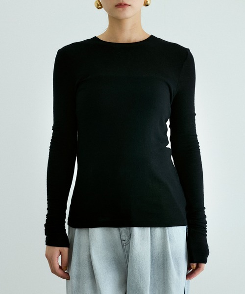 ADAM ET ROPE'(アダムエロペ)の「【洗える】ウール混ウォッシャブルベアロンT(Tシャツ/カットソー・レディース・ブラック/ベージュ/ホワイト・FREE)」の16枚目の写真