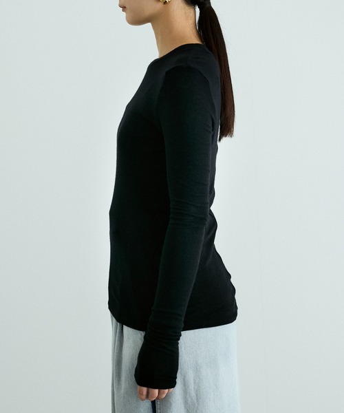 ADAM ET ROPE'(アダムエロペ)の「【洗える】ウール混ウォッシャブルベアロンT(Tシャツ/カットソー・レディース・ブラック/ベージュ/ホワイト・FREE)」の18枚目の写真