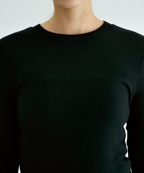 ADAM ET ROPE'(アダムエロペ)の「【洗える】ウール混ウォッシャブルベアロンT(Tシャツ/カットソー・レディース・ブラック/ベージュ/ホワイト・FREE)」の19枚目の写真