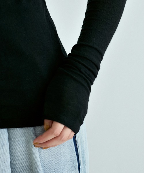 ADAM ET ROPE'(アダムエロペ)の「【洗える】ウール混ウォッシャブルベアロンT(Tシャツ/カットソー・レディース・ブラック/ベージュ/ホワイト・FREE)」の21枚目の写真