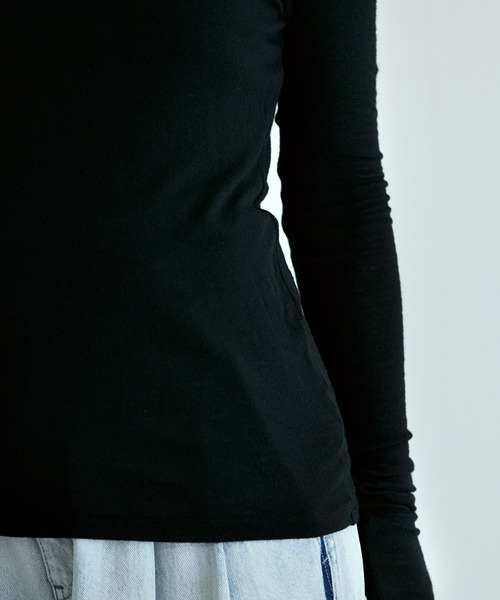 ADAM ET ROPE'(アダムエロペ)の「【洗える】ウール混ウォッシャブルベアロンT(Tシャツ/カットソー・レディース・ブラック/ベージュ/ホワイト・FREE)」の22枚目の写真