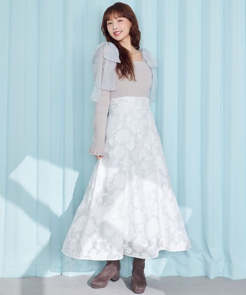 MAJESTIC LEGON（マジェスティックレゴン）の「ニットドッキング肩リボンワンピ（ワンピース・レディース・ピンク/ブラック/グレー・X-SMALL/SMALL/MEDIUM）」の3枚目の写真