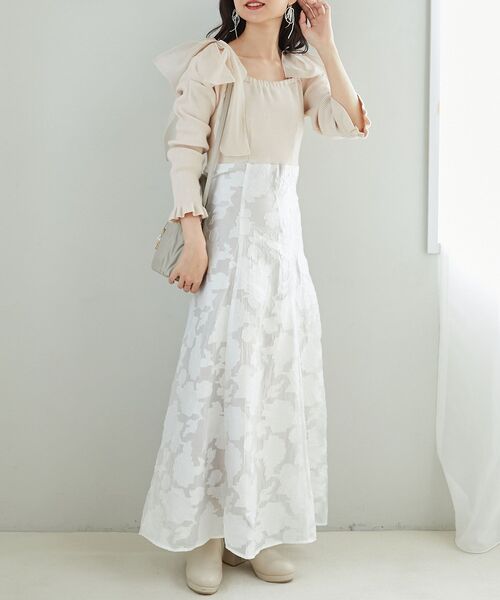 MAJESTIC LEGON（マジェスティックレゴン）の「ニットドッキング肩リボンワンピ（ワンピース・レディース・ピンク/ブラック/グレー・X-SMALL/SMALL/MEDIUM）」の8枚目の写真