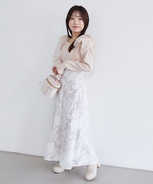 MAJESTIC LEGON（マジェスティックレゴン）の「ニットドッキング肩リボンワンピ（ワンピース・レディース・ピンク/ブラック/グレー・X-SMALL/SMALL/MEDIUM）」の15枚目の写真