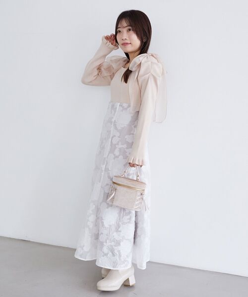 MAJESTIC LEGON（マジェスティックレゴン）の「ニットドッキング肩リボンワンピ（ワンピース・レディース・ピンク/ブラック/グレー・X-SMALL/SMALL/MEDIUM）」の16枚目の写真