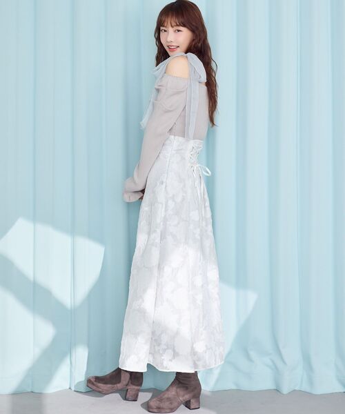 MAJESTIC LEGON（マジェスティックレゴン）の「ニットドッキング肩リボンワンピ（ワンピース・レディース・ピンク/ブラック/グレー・X-SMALL/SMALL/MEDIUM）」の19枚目の写真