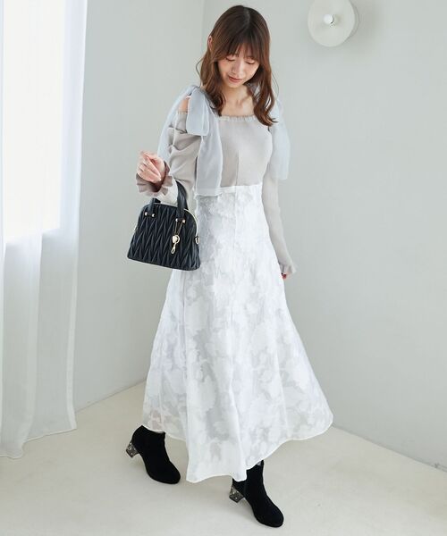 MAJESTIC LEGON（マジェスティックレゴン）の「ニットドッキング肩リボンワンピ（ワンピース・レディース・ピンク/ブラック/グレー・X-SMALL/SMALL/MEDIUM）」の21枚目の写真