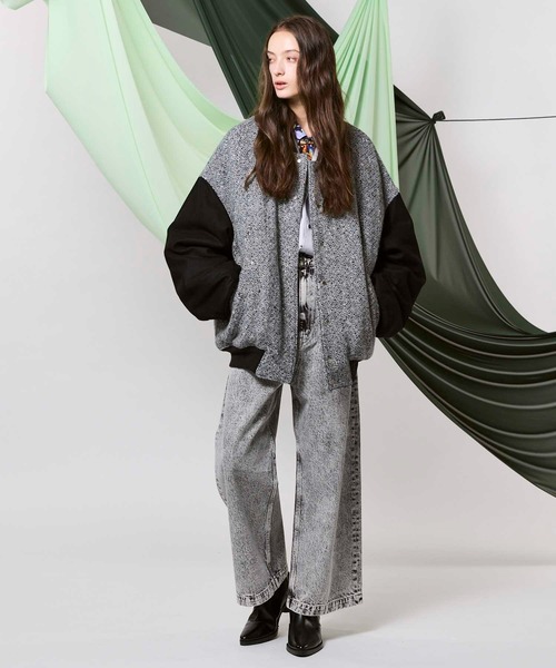 UNISEX》【Italian Dead Stock Fabric】Prime-Over Stadium Jacket