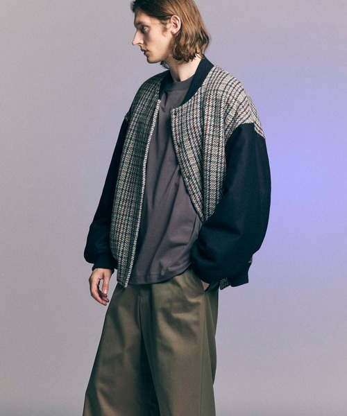 メゾンスペシャル　ストライプ柄 スタジアムジャケット UNISEX》【Italian Dead Stock Fabric】Prime-Over Stadium